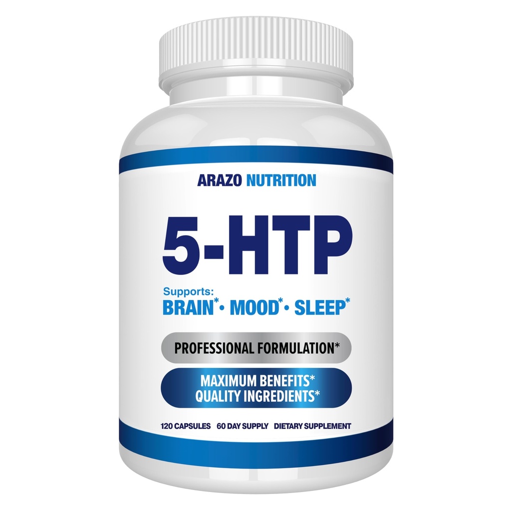 5-HTP 200 MG Pervice Plus Calcium for Mood, Sleep — 支持冷静和放松的Mood — 99% 高纯度 — 120 Capsules — Arazo 营养