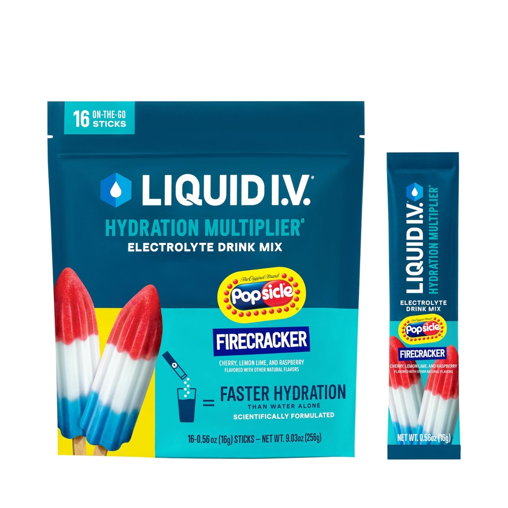 液态I.V. − 水力倍增器 - 冰棒火花 − 电解质 饮用 → 1 Pack(16架)