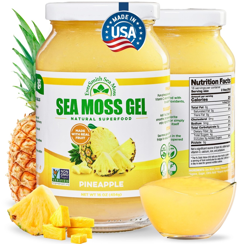 野生爱尔兰海 Moss Gel 在美国制造 富含维生素和矿物 海 Moss Gel Raw
