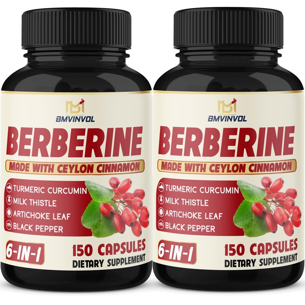 2 Pack Berberine HCl-Plus 锡兰桂,图尔克,Milk 硝酸盐,蒿科,黑椒,Berberine HCI 根补充药 - Immune系统