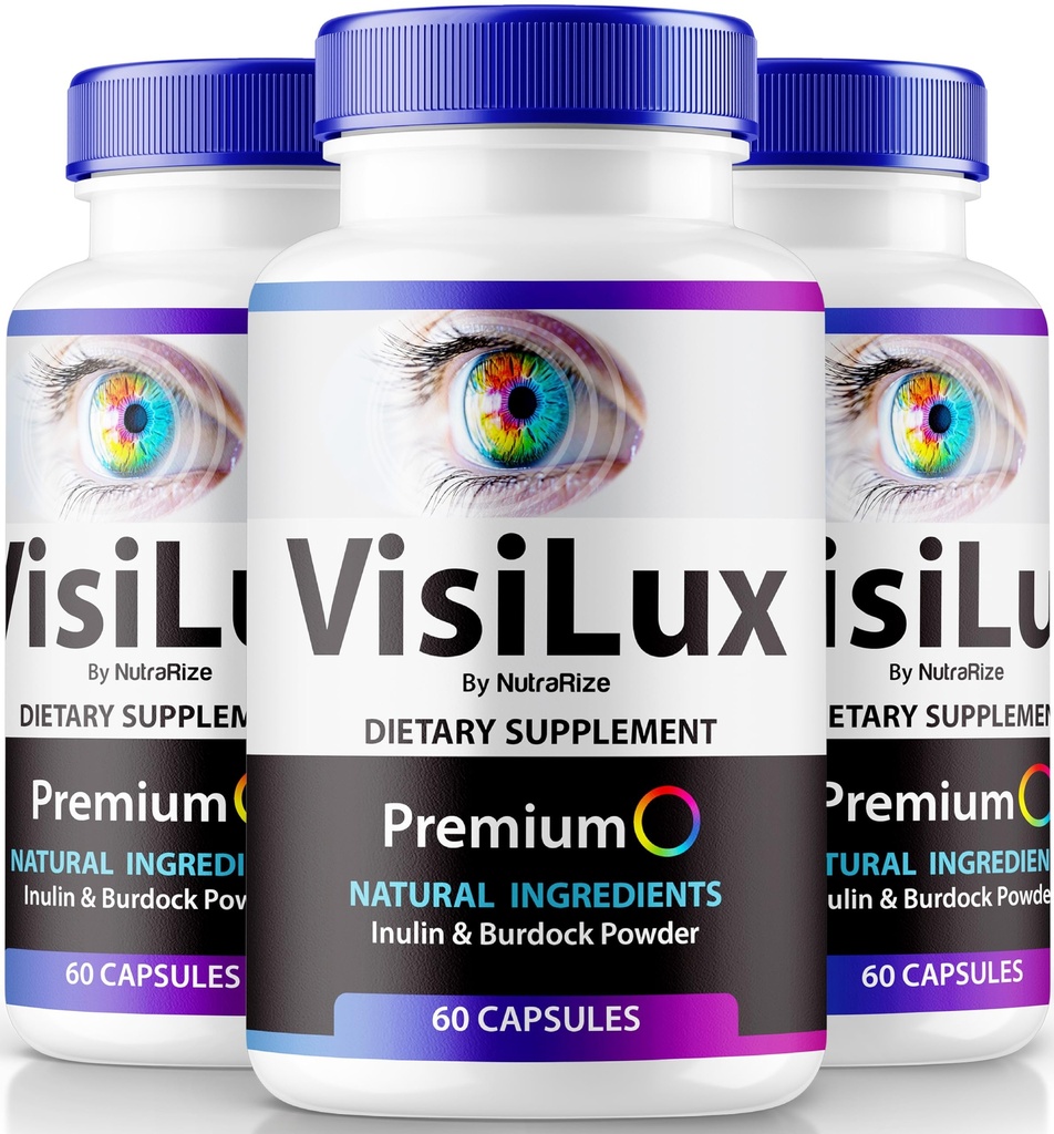 NutraRize (3 Pack) VisiLux Capsules - Official Vision Vitamins for Eye Health & Wellness, All Natural Eyesight Support Pills, Premium Formula for Clear Vision, Visi Lux Review (180 Capsules)