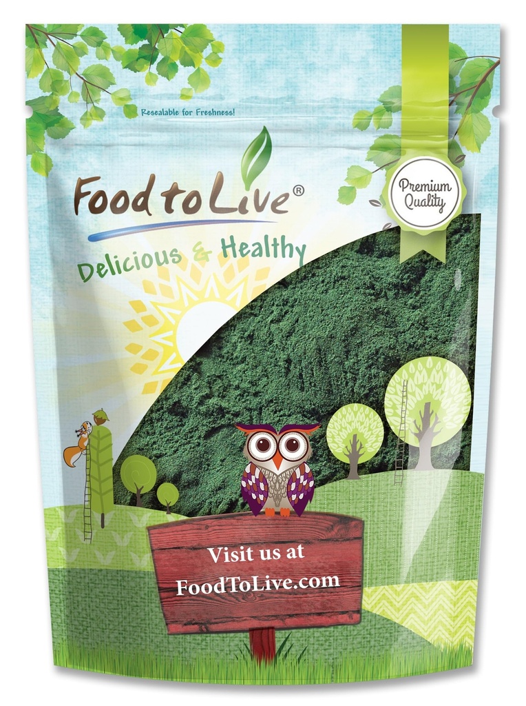 8 Ounces, Kosher, Raw Green Algae, Vegan 超级食品, Bulk, Pure Vegan 绿色蛋白, 富含维生素和矿物, 极适合饮用、茶叶和滑油