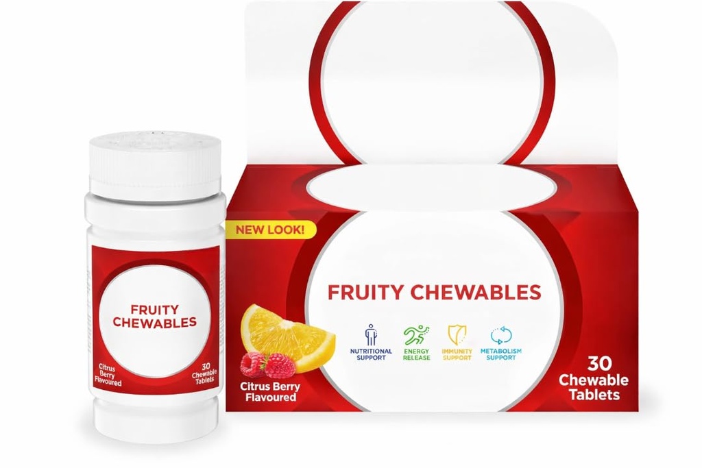 Fruity Chewables Multivitamin and Minerals, Citrus Berry Flavored, with Vitamin C, D, and Zinc, 30 Tablets