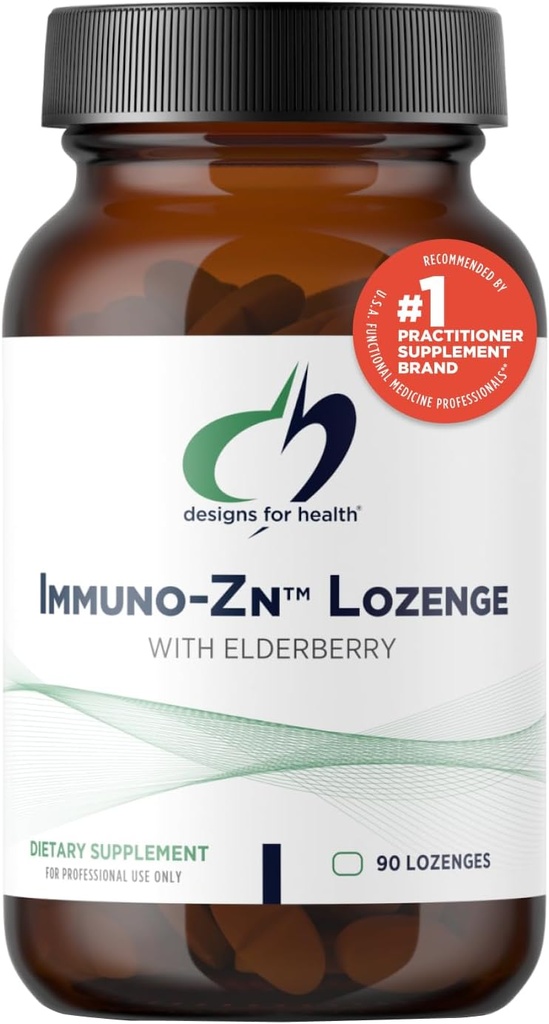 健康免疫-Zn Lozenge-25mg锌+长老莓快速溶解片,免疫支持补充剂-非GMO 美味天然贝里火焰(90 Lozenges)