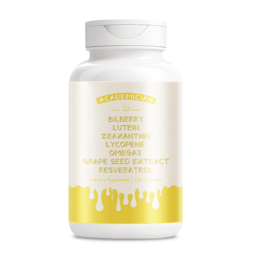 Fish Oil Omega 3 Supplements for Women Organic Resveratrol 1000mg Lutein and Zeaxanthin Grape Seed Extract Lycopene Bilberry Fatty Acid Capsules Complex - 120 Count