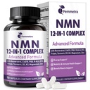 Ultra NMN Supplement 1000mg with Resveratrol, Coq10, R-Lipoic Acid, Magnesium, Vitamin D3, K2, B12, Methylfolate, Turmeric, Zinc & PQQ, 12-in-1 Formula for Cellular Energy & Nad+ Level, 90 Vegan Caps