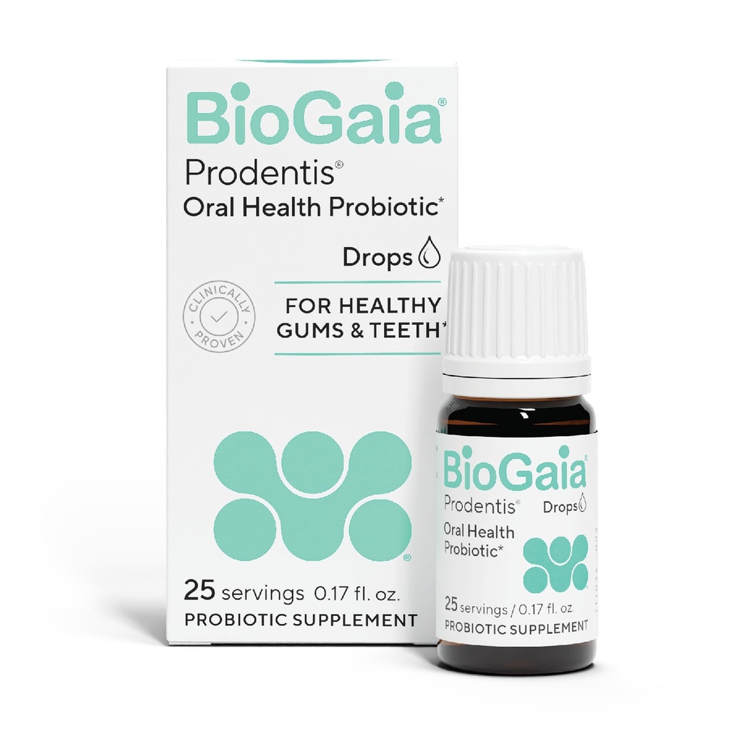 BioGaia Prodentis = 牙科避孕药滴 = 推广健康口服和牙齿 = 防御牙科问题 = 补充口服微生物 = 改善口服健康 = 不受欢迎 25日供应