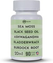 黑种子油 3000mg 海 Moss 3000mg Ashwagandha 1000mg Turmeric 1000mg Burdock 1000mg Bladderwrack 1000mg & 长老莓 Manuka 氯柱 Dandelion 黄码头 - (90 Capsules Pack of 1)