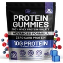 Zero Carb 100% Pure Whey Isolate Protein Gummies | 300g Total Protein per Bag | 10g per Serving Plant Based with Vitamins for Men & Women | Gluten Free Non-GMO (Mixed Berry) | 120 Count