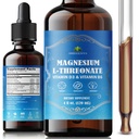 HERBALICIOUS Magnesium Complex Liquid with Vitamin D3 & B6 – High Absorption Citrate, Glycinate & L-Threonate – Supports Energy, Mood, Relaxation, Bone Health & Immunity – 4 oz Liquid Drops