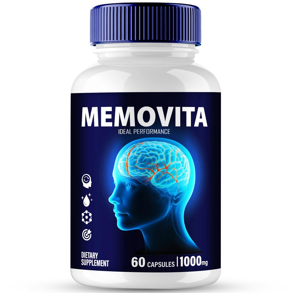 Memovita Capsules, Official Memovita Supplement for Brain Health & Memory Support - Maximum Strength, Advanced Nootropic Pills, All Natural Memovita Support Reviews (60 Capsules)