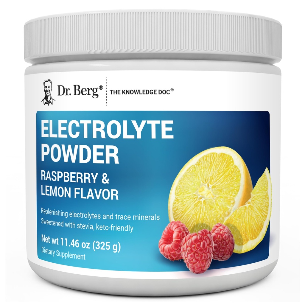 Berg Zero糖水解 Keto 电解石粉 - Potassium & Real Pink 喜马拉雅盐(NOT Table Salt)的增量w/1000毫克 - Raspberry & Lemon Flavor 水解饮料补充剂 - 50份服务