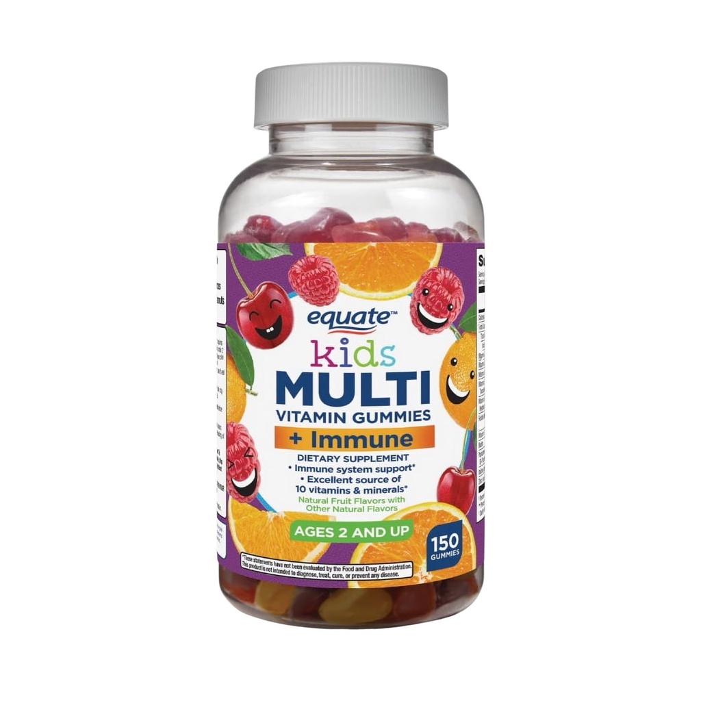 Kids Vitamins 150 Gummies, Daily Multivitamins for Kids, Gummy Vitamins for Niños, Chewable Children's Multivitamins, Essential Gummies for Toddlers (Pack of 1)