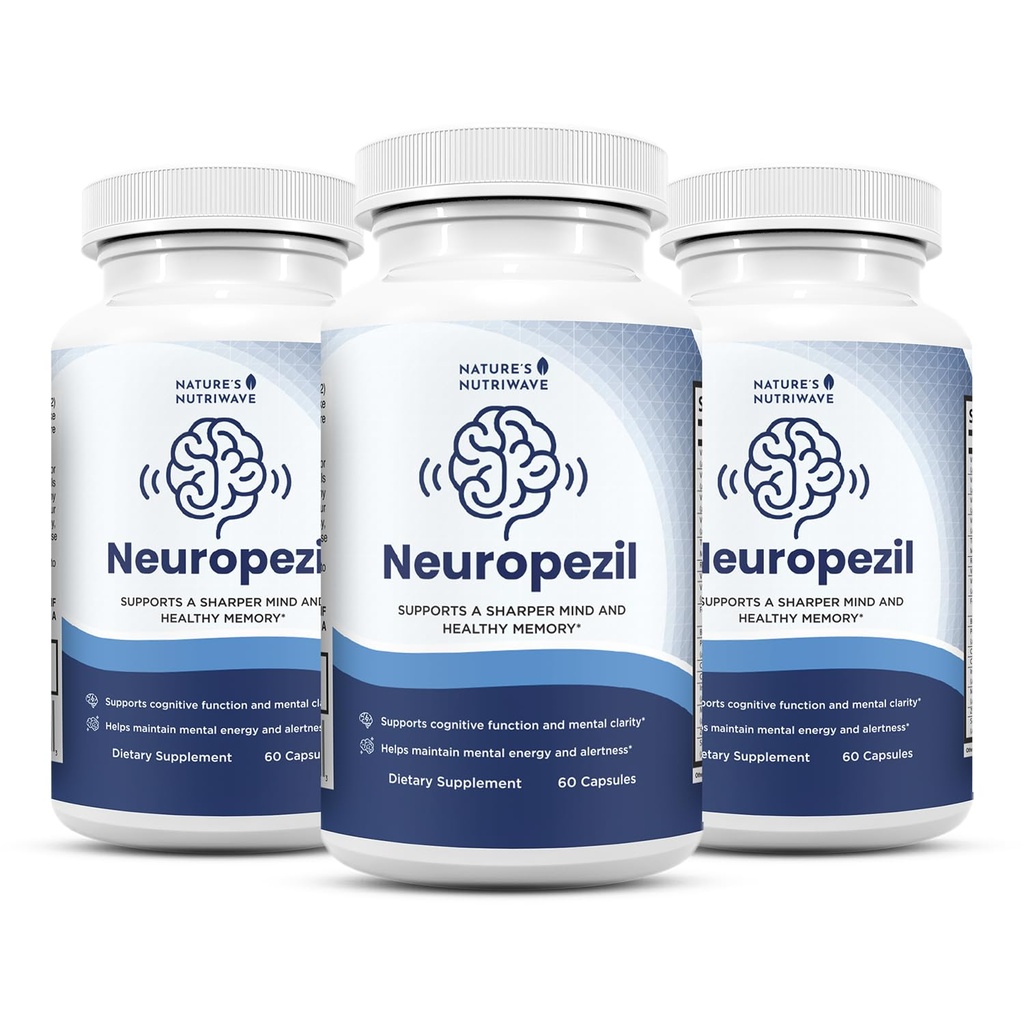 Neuropezil – Natural Multinutrient Formula with Bacopa, Phosphatidylserine & Amino Acids – Non-GMO, Easy-to-Take Capsules, Made in USA, GMP Certified Facility - 60 Count, 30 Servings, 3 Month Supply