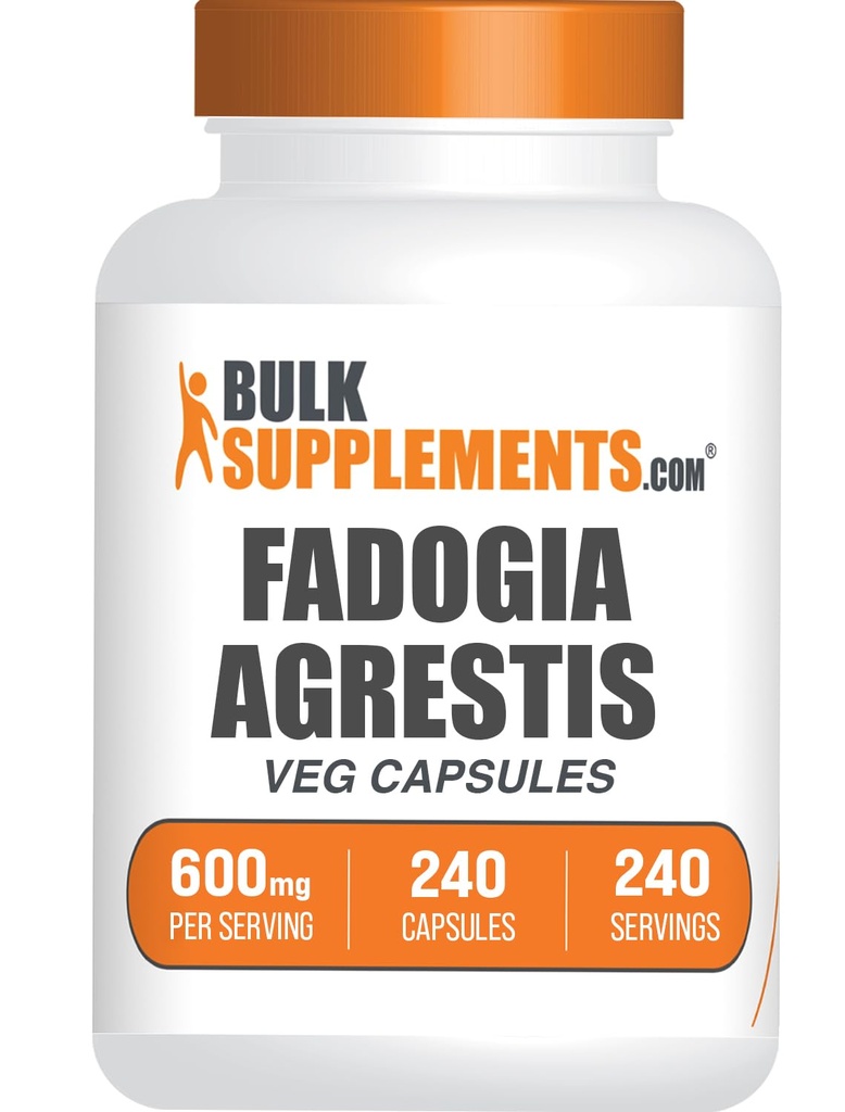 BulkSupplements.com Fadogia Agrestis 600mg Capsules – Energy Boost, Vegan, 1 Capsule per Serving, 240 Veg Capsules (Pack of 1)