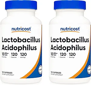 营养成本酸性乳酸菌 10亿 克FU, 120 Veggie Capsules - Probiotic(2瓶)
