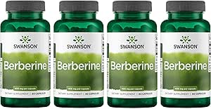 Swanson Berberine 补充剂 - 400 mg 每种,60 capsules - Berberine HCl 具有总体健康支持(4包)