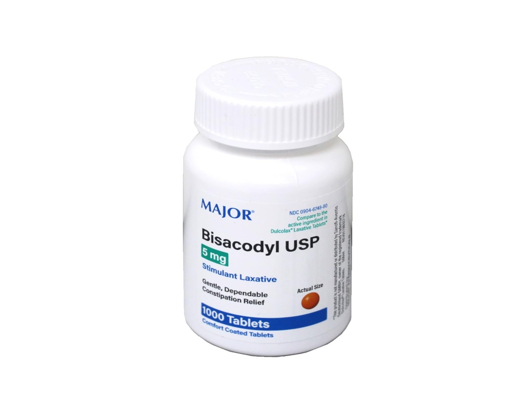 2 Set - Bisacodyl 5MG Laxative Coated Tablets Bottle of 1000 ea