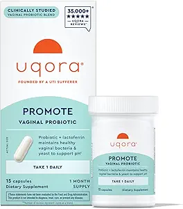 Uqora促进 -- -- 支持阴道保健* -- -- 妇女用拉克托弗林、酸性杆菌和乳腺杆菌(Lactobacillus Acidophilus & Lacticaseibacillus Rhamnosus) -- -- 阴道丙生素 -- -- 15个无胶囊
