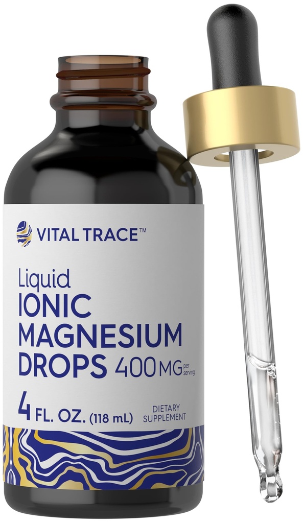 Carlyle Ionic Magnesium 液态复合体 QQ400mg 4 fl oz QQ Vegetarian Drops QX Non-GMO & Gluten Free Supplement 由维塔利追踪公司制作