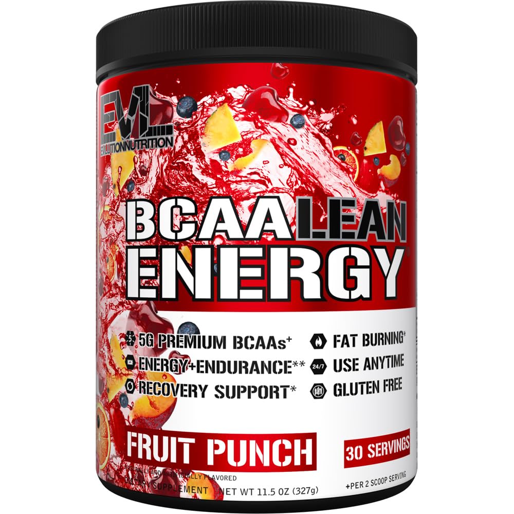 EVL BCAA Lean Energy Powder - 使用BCAAs 氨基酸和清洁增能剂的预研绿茶脂肪燃烧器支持 - BCAA 工作后回收饮料用于Lean Muscle回收 - 果汁