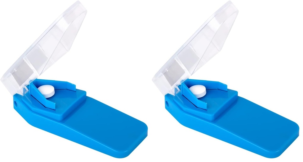 EZY DOSE Pill Cutter and Splitter Cuts Pills, Vitamins, Tablets Stainless Steel Blade Travel Sized Colors May Vary, (67015), 1 Count (Pack of 2)