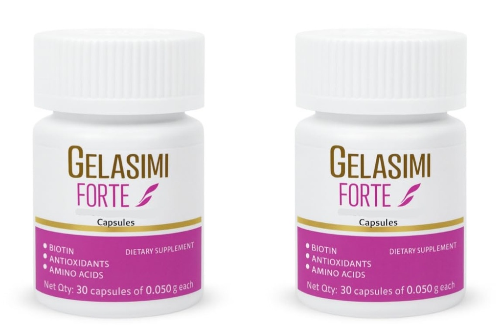Gelasimi Forte – 60 Capsules | Biotin, Antioxidants & Amino Acids | Dietary Supplement | 2 Pack