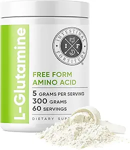 肠胃阻塞 L-Glutamine L Glutamine 粉末 - 关闭 - 自由形态氨酸补充剂,Leaky Gut, 在美国制造, Vegan, 不受欢迎, Non-GMO & Gluten-free