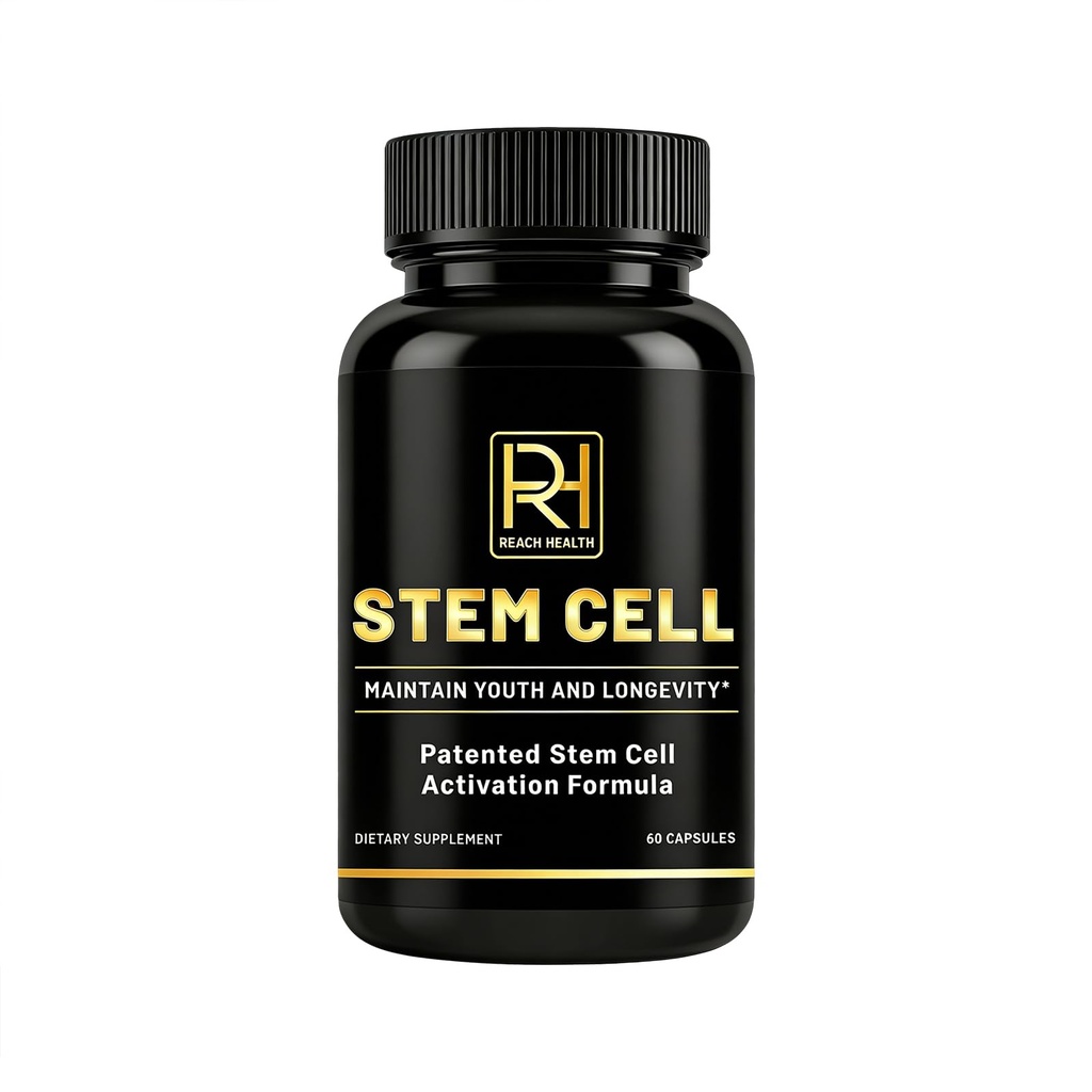 Stem Cell Activation Formula, 60 Capsules, with Vitamin D and B12, Youth and Longevity Support Maintain Youth and Longevity Patented StemCell Activation Fomula (1 Bottle (60 softgels))