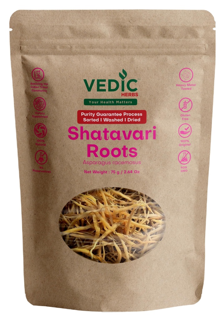 Vedic Herbs Shatavari Root Herbs, 2.64 Oz, Natural Ayurvedic Supplement for Women's Wellness