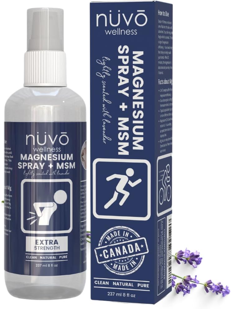 Nuvo Wellness Magnesium Spray with MSM – extra strengy – 轻拉凡德·斯森特 – 12oz (英语).