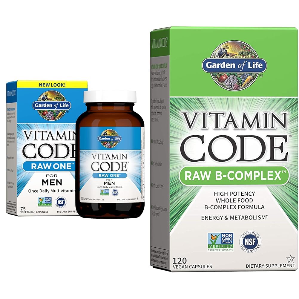 Garden of Life Multivitamin for Men, Vitamin Code Raw One & Vitamin B Complex - Vitamin Code Raw B Complex