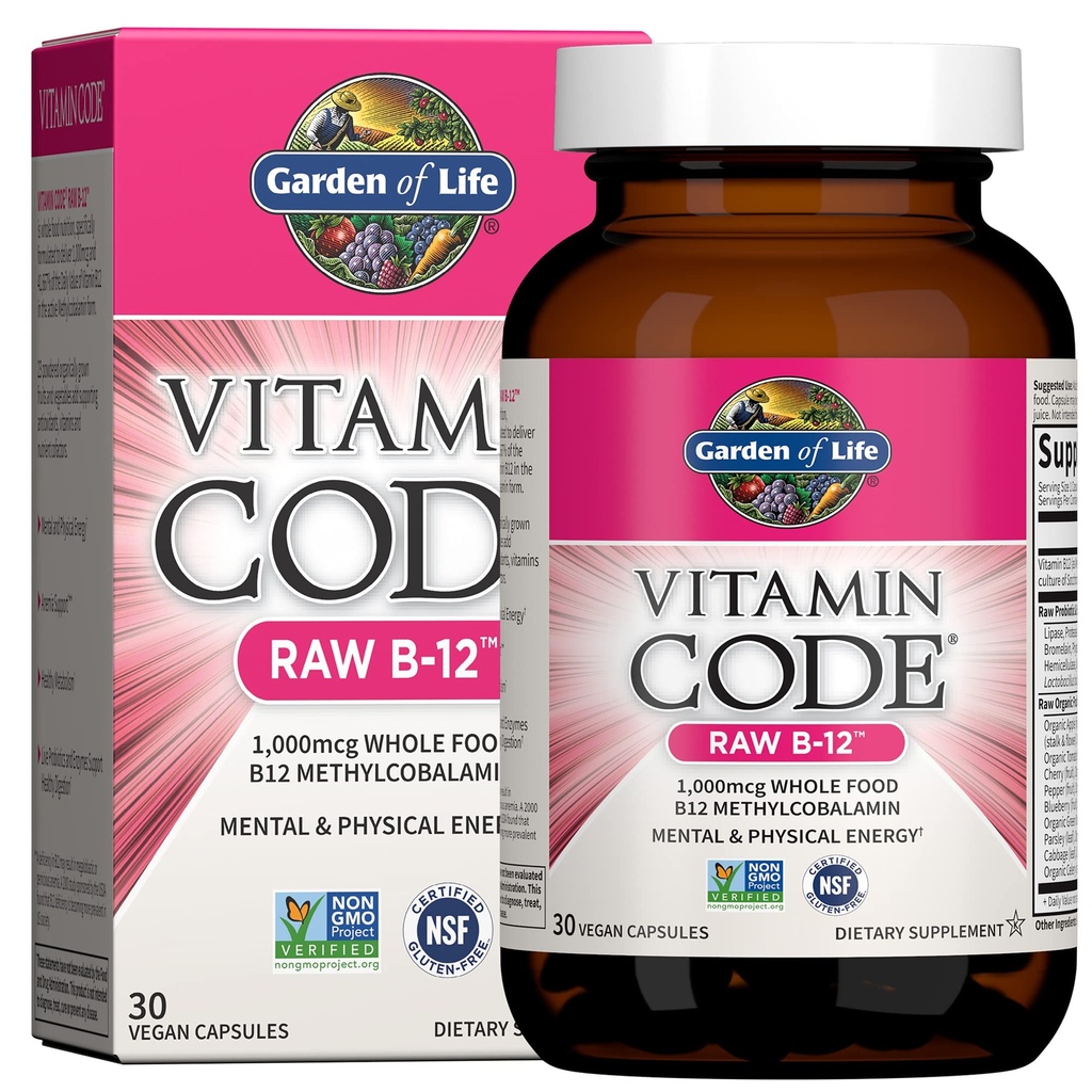 Garden of Life Vitamin C 120 Capsules & B12 30 Capsules 1000mcg