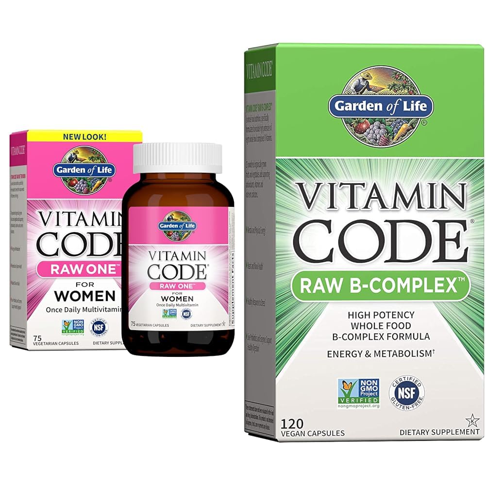 Garden of Life Vitamin Code Raw One Once Daily Multivitamin Capsules & Vitamin B Complex - Vitamin Code Raw B Complex - 120 Vegan Capsules
