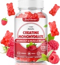 软熊 Creatine Monohydrate Gummys for Men Women, Vegan Creatine 补充 5000mg Creatine HCL 肌肉构建器预选 Gummys 强力 Raspberry Flavor 60 计数