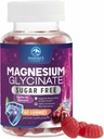 Magnesium Glycinate Gummies - Sugar Free - 100% Chelated Magnesium Gummy Supplement for Max Absorption - for Sleep Support & Heart, Muscle & Bone Health - Gentle on Stomach, Grape Flavor - 60 Gummies
