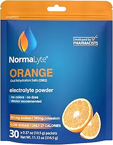 NormaLyte 口服补水盐 -- -- 帮助治疗POTS综合症症状的饮食管理 -- -- 1个邮袋 -- -- 30个棒(每包500mL Yields) -- -- Orange 能源补充,钾补充,脱水恢复