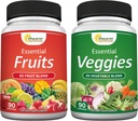 a/ 营养水果和蔬菜补充剂 - 90 Veggie & 90 Fruces Capules - 超食品蔬菜绿素维生素药丸 - 天然超食品替代药粉和古米