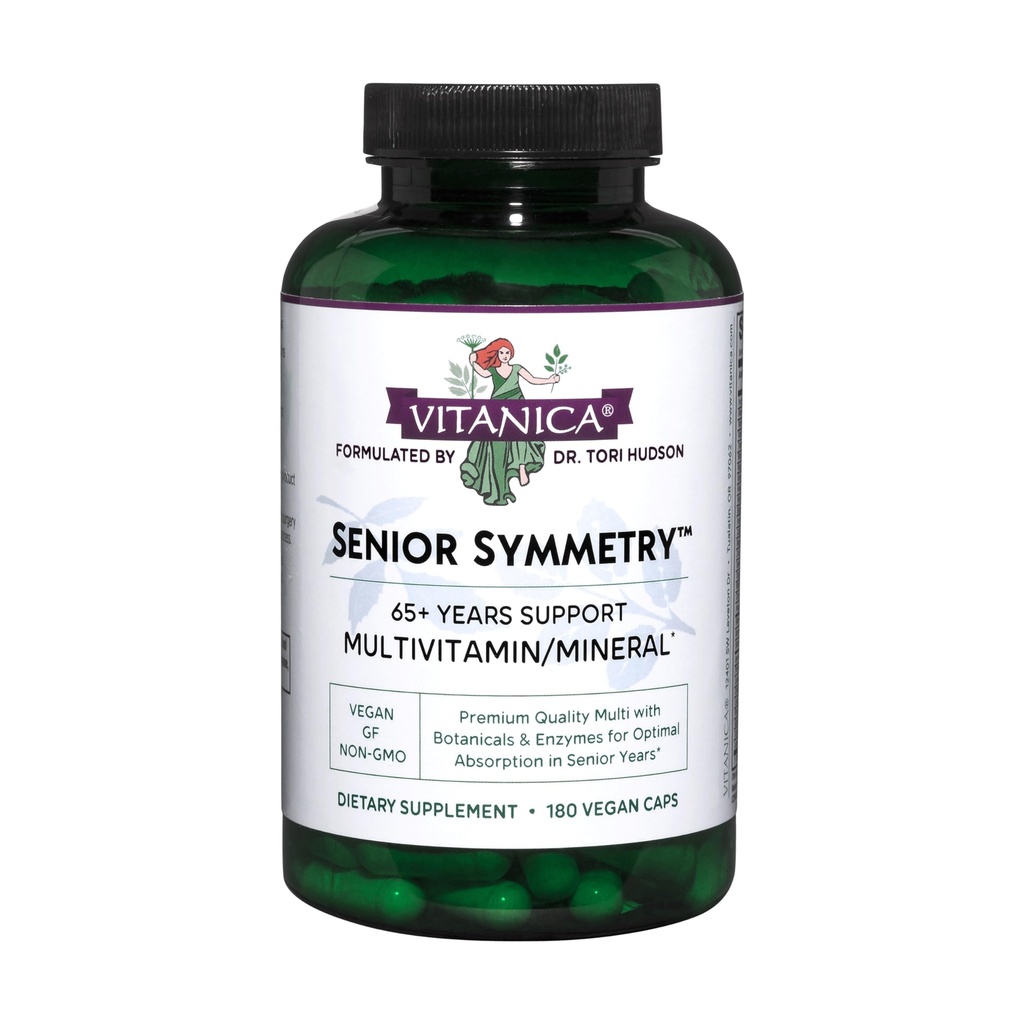 Vitanica, Senior Symmetry, 65 Years and Up Multivitamins and Minerals, Vegan, 180 Capsules