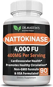纯4000 FU Nattokinase Supplement QQ 400mg 真实的日本 Natto 提取QQ 心血管和心脏健康,血液循环QQ 帮助维持健康的血液流动QQ Immune System 90 Capsules