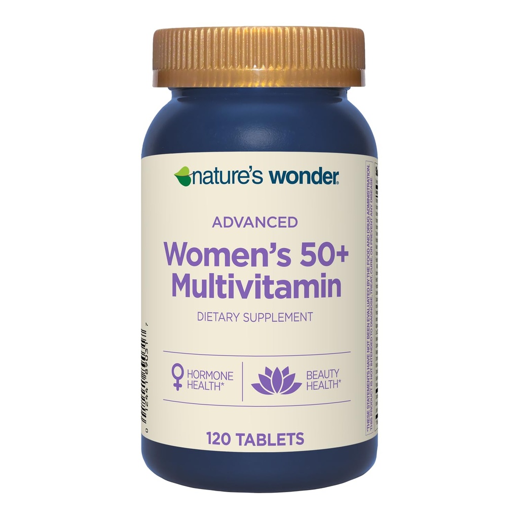 Nature's Wonder Advanced Womens 50+ Multivitamin/Multimineral Supplement with Vitamin D3 and B Vitamins 120 Tablets, 120 Day Supply