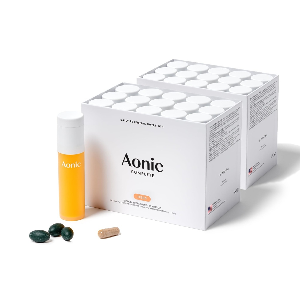 AONIC Complete Hers | Daily Essential Nutrition System with Multivitamins & Minerals, Pre-Pro-Postbiotics, Omega-3 & Superfoods | Supports Energy, Immunity, Skin & Hair Health | 30-Day Supply
