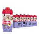 SlimFast蛋白摇摆与咖啡因,Caramel Macchiato- 20g蛋白, Meal 替代摇摆, 高蛋白与低卡布和低糖, 24维生素和矿物, 12 Counter (Pack of 1).