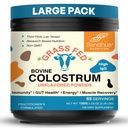 Sandhu's Grass Fed Bovine Colostrum Powder for Human, adderns {65 services(Pack of 1)}"牛"补充 {Gut健康高级IgG}{豁免和肌肉恢复支持 }{未受欢迎的男男女女}