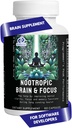 用GABA、绿茶提取、Bacopa Monnieri、DMAE、Phosphatidylserine + 支持精神清晰和认知功能 + 维生素B6 - 60 Capsules