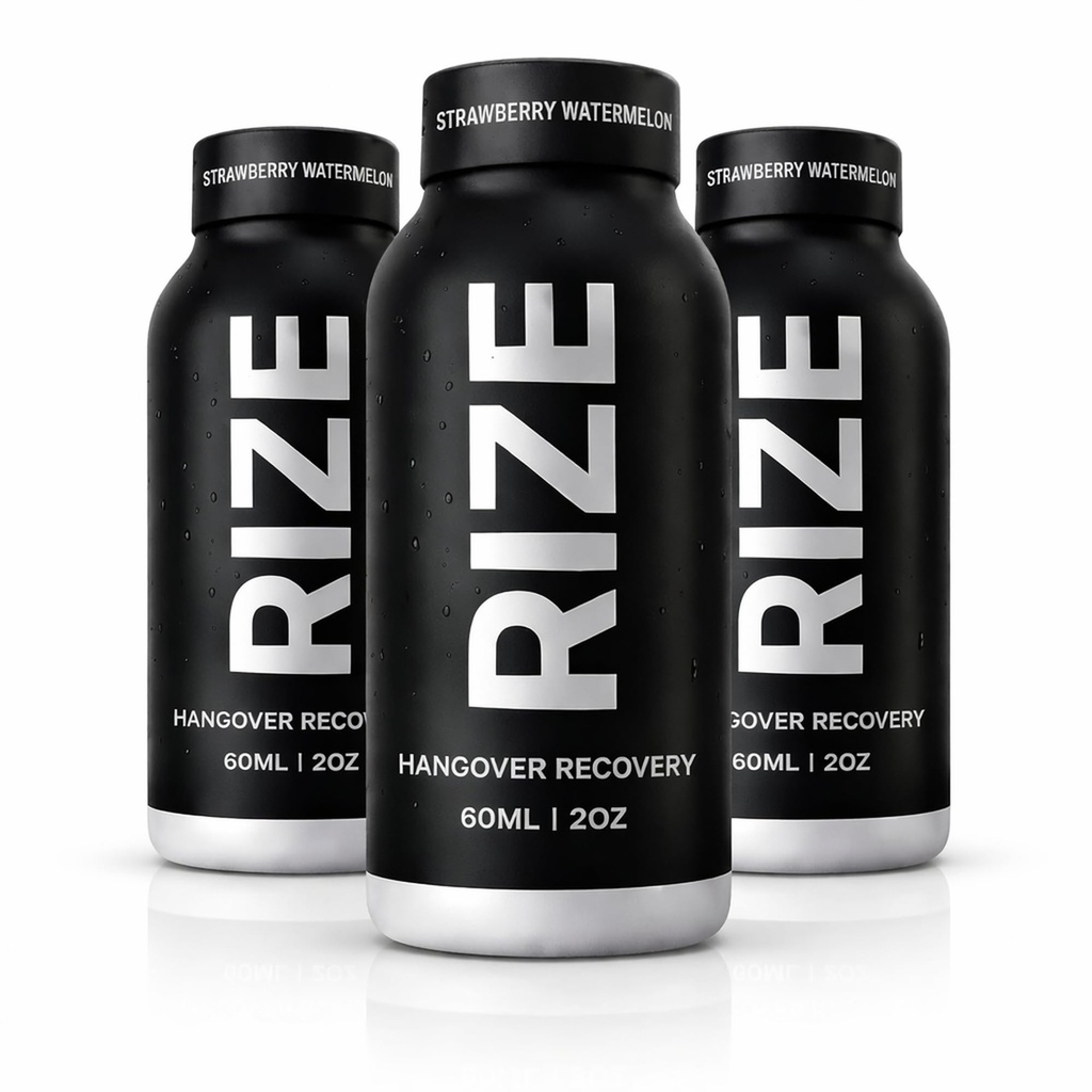 RIZE Hydration & Detox Wellness Shot – Liver Health & Antioxidant Support with DHM, NAC, Milk Thistle & B Vitamins | Herbal Hydration Blend for Energy & Daily Wellness (3 Pack)