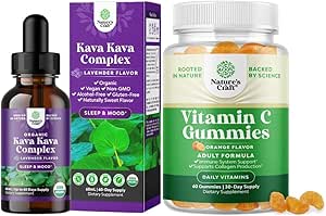 卡瓦卡瓦液滴补充剂,配有平衡摩德卡瓦活性酮和成人可食用维生素CGummys-Ascorbic酸 天然免疫促进剂和天然冷药