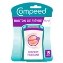 Compeed - Patch Bouton de Fièvre - Discret Pour un Traitement Rapide - Soins Jour et nuit qui accélèrent la guérison - 15 patchs Anti-boutons de fièvre - Format (1,5 x 1,5 cm)