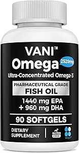 医药品级Omega 3鱼油,KD-PUR Premium German Fish Oil 2520mg,配有EPA & DHA-支持大脑,心脏和豁免(90软胶)