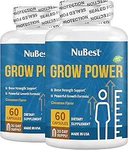 NBest Grow Power - 钙补充剂 - 镁补充剂,配有维生素D3, B6,锌,磷和强骨多维特敏,10岁++++++++ 包装2